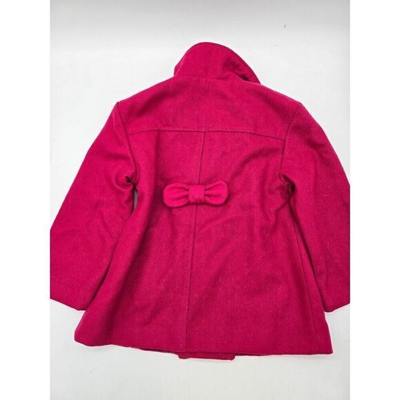 Me Jane Kids Fuchsia Double-Breasted Wool & Polyester Coat With Bow Back Size 7 - Picture 4 of 5